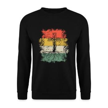 Croix chrétienne Arbre Racine Jésus Religion - Sweat-shirt Unisexe - noir - Devant - Alina (178cm) & Michal (187cm)