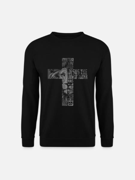 Löwe Kreuz Gott Kirche Christliche Religion Löwen - Unisex Pullover - Schwarz
