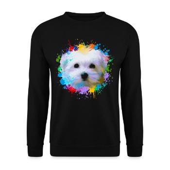 Malsains amoureux des animaux Chiens Eau Peinture Water Art - Sweat-shirt Unisexe - noir - Devant - Alina (178cm) & Michal (187cm)