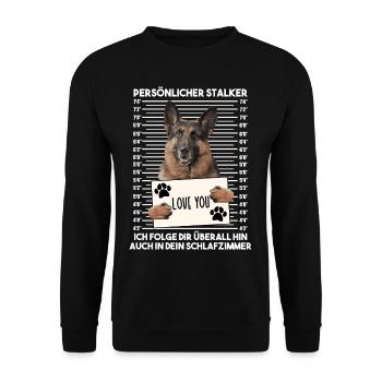 Shepherd Dog Personal Stalker Dog Owner - Unisex Sweatshirt - black - Front - Alina (178cm) & Michal (187cm)