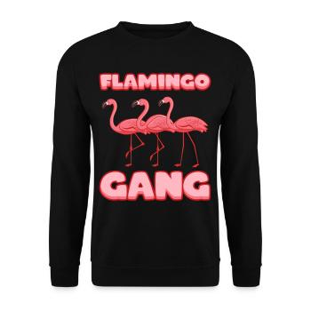 Flamingo Gang Malle Party Reisegruppe Damen - Unisex Pullover - Schwarz - Vorne - Alina (178cm) & Michal (187cm)