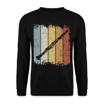 Retro Clarinet Vintage Musician Clarinetist Music - Unisex Sweatshirt - black - Front - Alina (178cm) & Michal (187cm)
