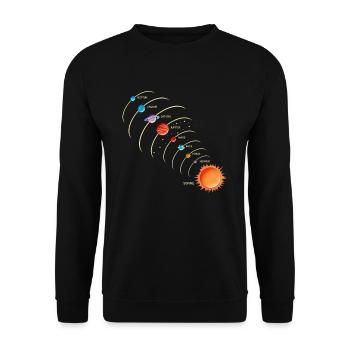 Solar System Planet Sun Physics Astronaut - Unisex Sweatshirt - black - Front - Alina (178cm) & Michal (187cm)