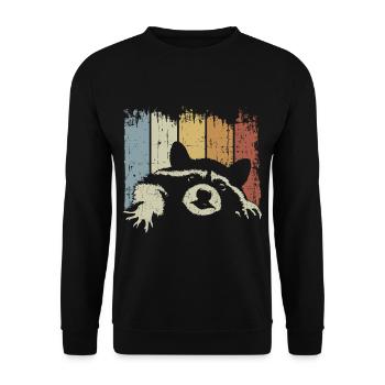 Vintage Raccoon - Sweat-shirt Unisexe - noir - Devant - Alina (178cm) & Michal (187cm)
