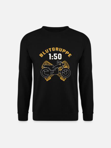 DDR Moped Blutgruppe 1:50 Sprit Kolben im 2 Takter - Unisex Pullover - Schwarz