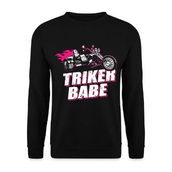 Triker Babe Tricycle Trike Rider Motorsport - Unisex Sweatshirt - black - Front - Alina (178cm) & Michal (187cm)