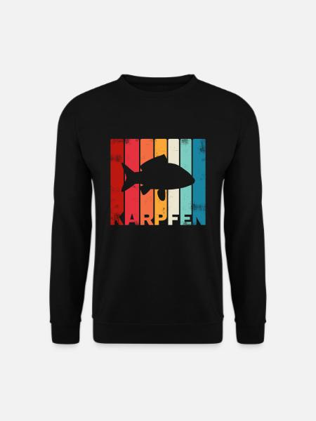Karpfen Karpfenangeln Retro - Unisex Pullover - Schwarz