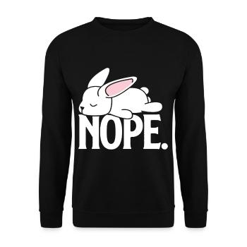 Nope Lazy Rabbit Funny Cute Rabbit Sleeping Rabbit - Unisex Sweatshirt - black - Front - Alina (178cm) & Michal (187cm)