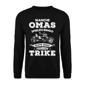 Certaines mamies jouer Bingo De Vraies Mamies Conduite Trike - Sweat-shirt Unisexe - noir - Devant - Alina (178cm) & Michal (187cm)
