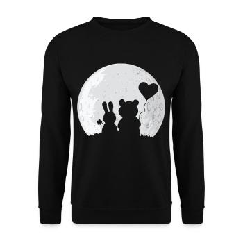 Rabbit Bear Love Couple Valentine’s Rabbit Lover - Sweat-shirt Unisexe - noir - Devant - Alina (178cm) & Michal (187cm)