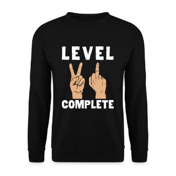 Level 21 Complete Middle Finger 21 Birthday - Unisex Sweatshirt - black - Front - Alina (178cm) & Michal (187cm)