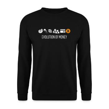 Evolution Development Of Money Cryptocurrency - Unisex Pullover - Schwarz - Vorne - Alina (178cm) & Michal (187cm)