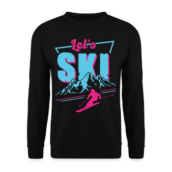 Retro Ski - Vintage 80s 90s Ski Outfit Skifahrer - Sweat-shirt Unisexe - noir - Devant - Alina (178cm) & Michal (187cm)