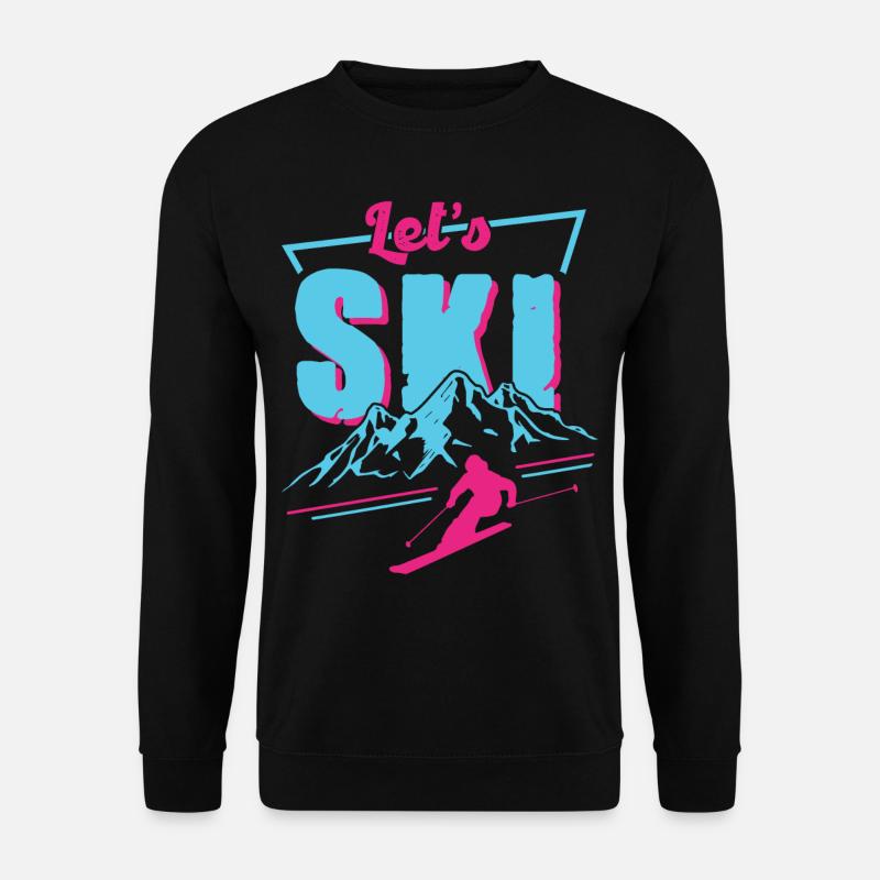 Retro Ski - Vintage 80s 90s Ski Outfit Skifahrer - Unisex Pullover - Schwarz