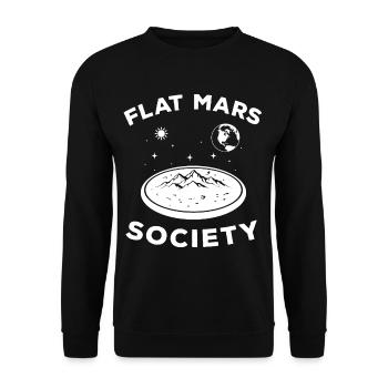 Flat Mars Society Globus Planet Flache Erde - Unisex Pullover - Schwarz - Vorne - Alina (178cm) & Michal (187cm)