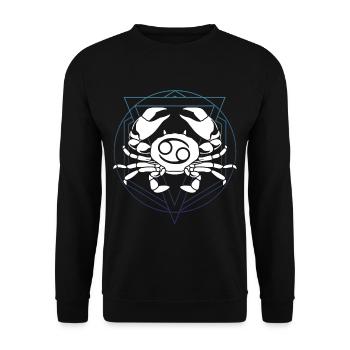 Krebs Symbol Tierkreiszeichen Horoskop - Unisex Pullover - Schwarz - Vorne - Alina (178cm) & Michal (187cm)