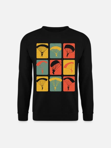 Retro Paragleiter Gleitschirmflieger Vintage - Unisex Pullover - Schwarz