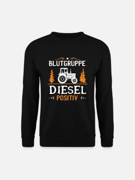 Blutgruppe Diesel Positiv Traktor Bauern Landwirt - Unisex Pullover - Schwarz