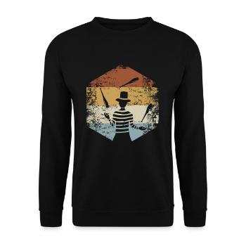Jonglieren Jongleur Vintage Retro Manege Zirkus - Unisex Pullover - Schwarz - Vorne - Alina (178cm) & Michal (187cm)