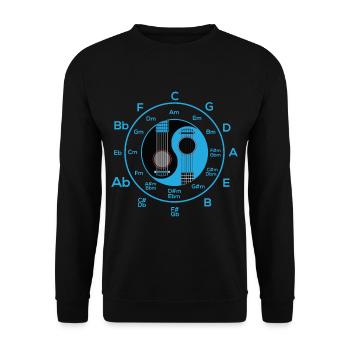 Yin Yang Acoustic Guitar Guitarist Chords Guitar - Unisex Sweatshirt - black - Front - Alina (178cm) & Michal (187cm)