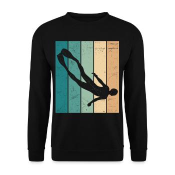 Freediving Retro Freediver Apnea Diver Apnea - Unisex Sweatshirt - black - Front - Alina (178cm) & Michal (187cm)