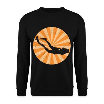 Freediving Vintage Freediver Apnea Divers Apnea - Unisex Sweatshirt - black - Front - Alina (178cm) & Michal (187cm)