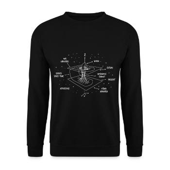 Astrophysicien rétro Courbure du temps Physique Vortex - Sweat-shirt Unisexe - noir - Devant - Alina (178cm) & Michal (187cm)