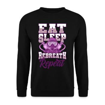 Eat Sleep Repeat Tec Diver Berufstaucher - Unisex Pullover - Schwarz - Vorne - Alina (178cm) & Michal (187cm)