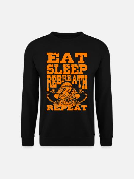 Eat Sleep Repeat Rebreather Tauchen Tec Diver - Unisex Pullover - Schwarz