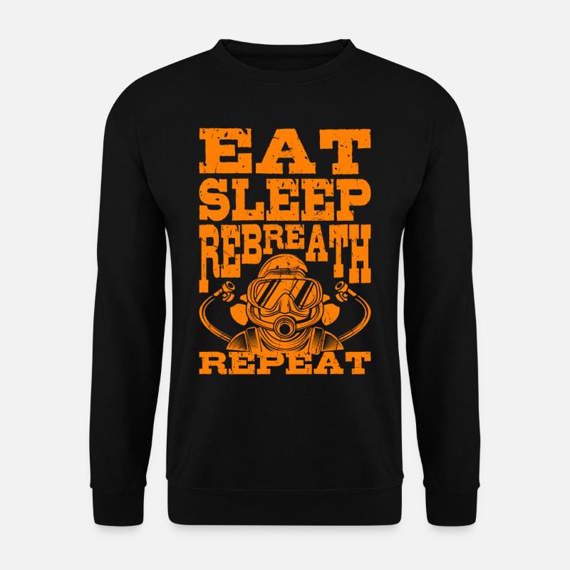 Eat Sleep Repeat Rebreather Tauchen Tec Diver - Unisex Pullover - Schwarz