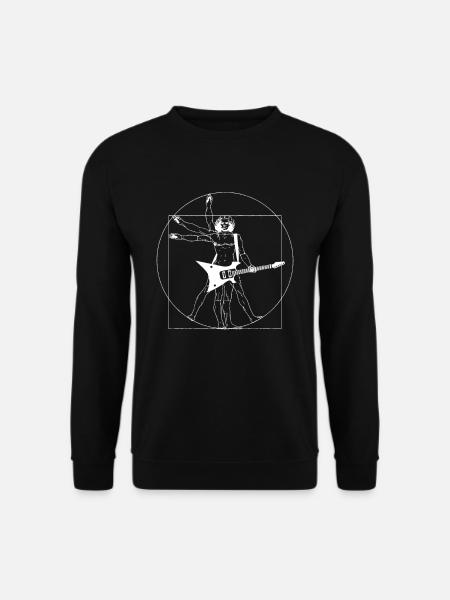 Vitruvian Guitar Player Leonardo Da Vinci Man - Unisex Pullover - Schwarz