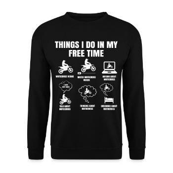 Things I Do In My Free Time Motorcross Dirtbike - Unisex Pullover - Schwarz - Vorne - Alina (178cm) & Michal (187cm)