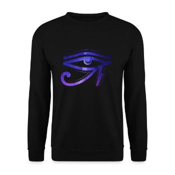 Kosmisches Auge Des Ra Ägyptische Hieroglyphe - Unisex Pullover - Schwarz - Vorne - Alina (178cm) & Michal (187cm)