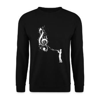 Trompettiste Musique musique trompette musique de soufflage - Sweat-shirt Unisexe - noir - Devant - Alina (178cm) & Michal (187cm)