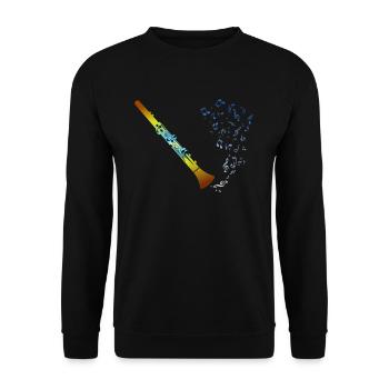 Clarinet Musical instrument Musical note Clarinetist - Unisex Sweatshirt - black - Front - Alina (178cm) & Michal (187cm)