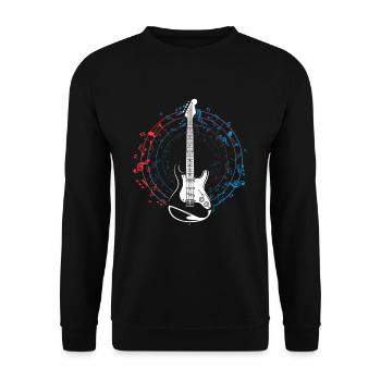 Electric Guitar Instrument Musical Note Guitarist Guitar - Unisex Sweatshirt - black - Front - Alina (178cm) & Michal (187cm)