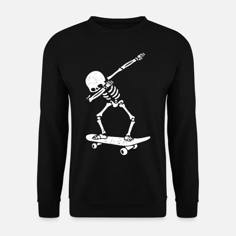 Dabbing squelette skateboard Dab Skate Halloween - Sweat-shirt Unisexe - noir
