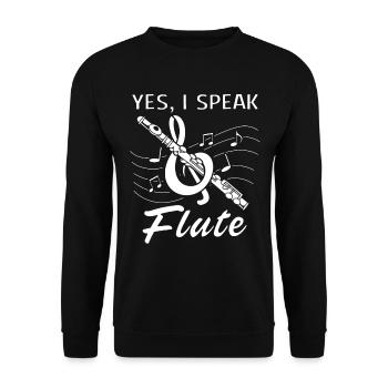 Flûte - Sweat-shirt Unisexe - noir - Devant - Alina (178cm) & Michal (187cm)