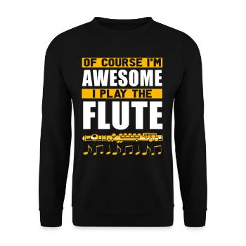 flute - Unisex Sweatshirt - black - Front - Alina (178cm) & Michal (187cm)