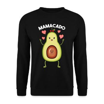 Mamacado Pregnancy Expectant Mom 2021 Avocat - Sweat-shirt Unisexe - noir - Devant - Alina (178cm) & Michal (187cm)