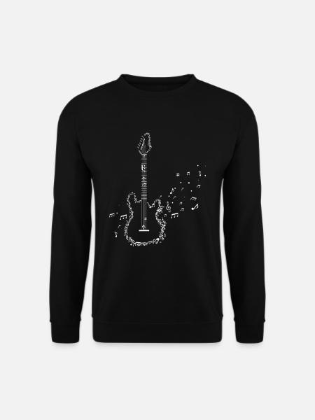 Instrument de guitare électrique Clé de partition Guitariste - Sweat-shirt Unisexe - noir
