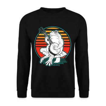 Banjo Bluegrass - Unisex Pullover - Schwarz - Vorne - Alina (178cm) & Michal (187cm)