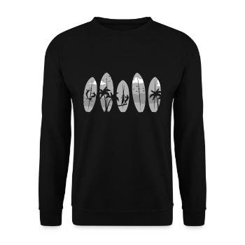 California Surfing Boating Surfer Beach Palm Lover - Unisex Sweatshirt - black - Front - Alina (178cm) & Michal (187cm)