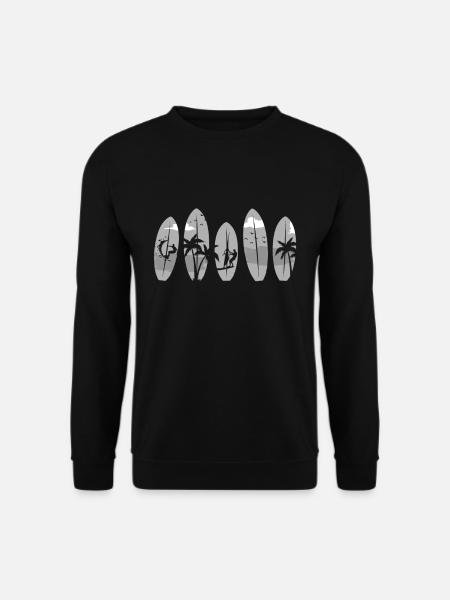 California Surfing Boating Surfer Beach Palm Lover - Unisex Pullover - Schwarz