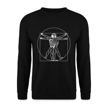Vitruvian Accordéoniste Da Vinci Zieharmonika - Sweat-shirt Unisexe - noir - Devant - Alina (178cm) & Michal (187cm)