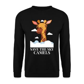 Save The Sky Camels - Unisex Pullover - Schwarz - Vorne - Alina (178cm) & Michal (187cm)