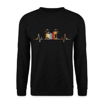 Percussion vintage battement de coeur instrument de musique - Sweat-shirt Unisexe - noir - Devant - Alina (178cm) & Michal (187cm)
