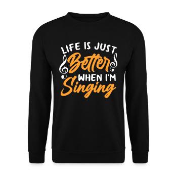 Chanteuse Notes Stolz Drôle De chant - Sweat-shirt Unisexe - noir - Devant - Alina (178cm) & Michal (187cm)