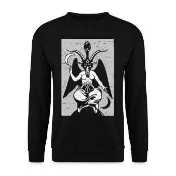 Satan Vintage Satanic Occult Devil Baphomet Goat - Sweat-shirt Unisexe - noir - Devant - Alina (178cm) & Michal (187cm)