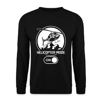 Helicopter Mode On Hubschrauber Pilot Flugmodus - Unisex Pullover - Schwarz - Vorne - Alina (178cm) & Michal (187cm)